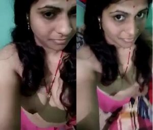 Sexy Bhabhi Record Her Boobs Selfie VIdeo