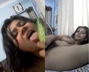 Super Horny Bengali Girl Masturbation&Riding on Cucumber