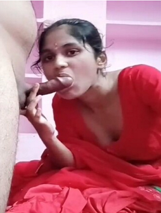 Red Sarees Bhabhi Fucking and Sucking by Her Husband Part 1