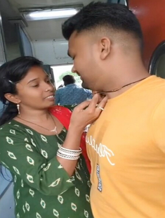 Horny Couples Blowjob Pressing Boobs In Train And Getting Fuck Part 1